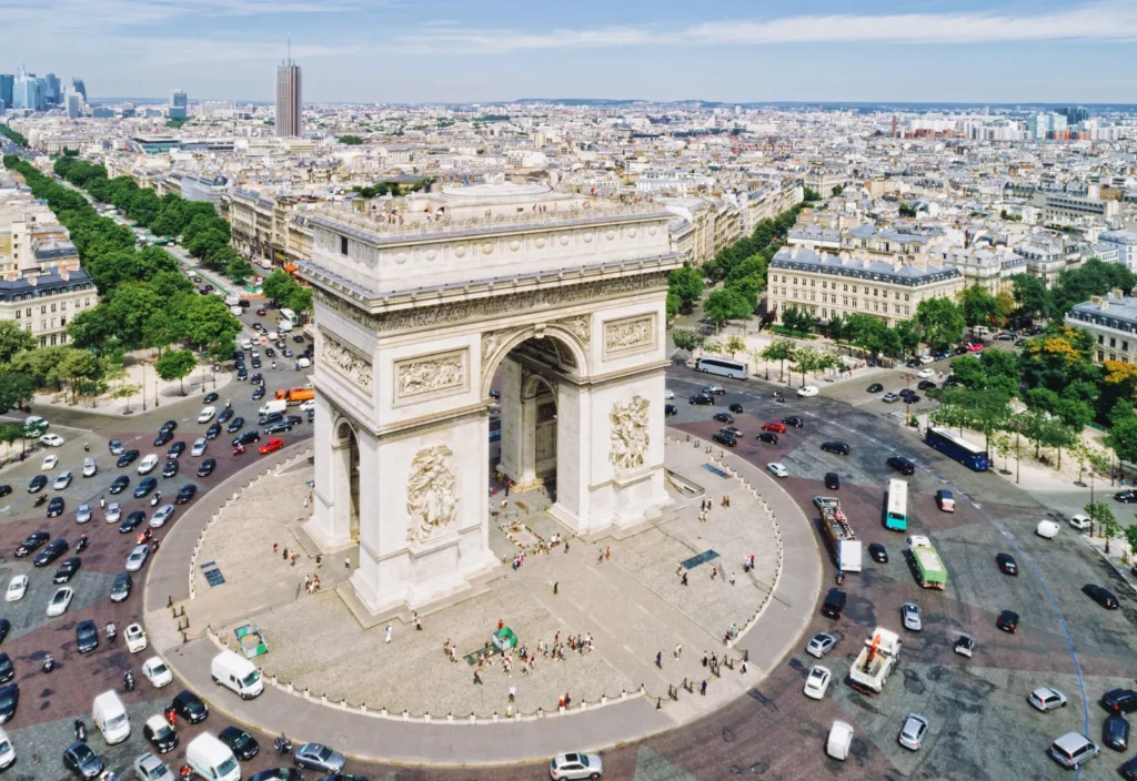 arc de triomphe vu du dessus 